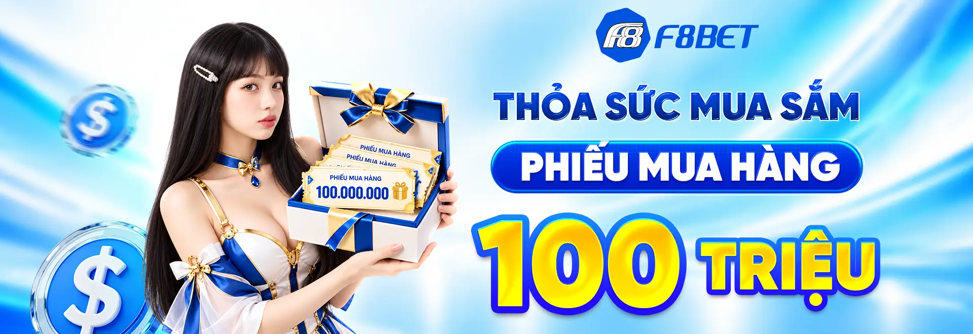 f8bet banner tặng phiếu mua hàng 100 triệu